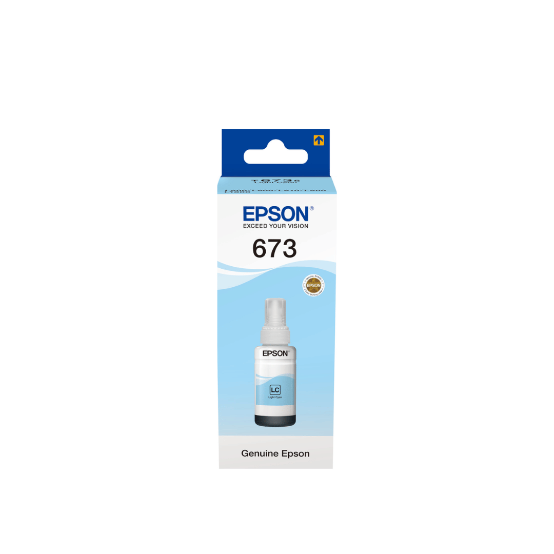 BOUTEILLE D'ENCRE ORIGINAL EPSON 673 LIGHT CYAN