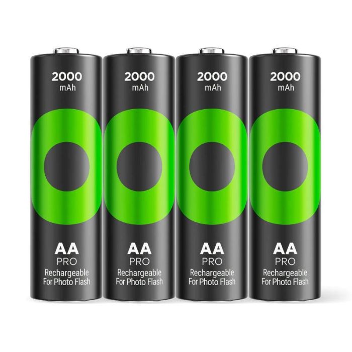 4X PILES RECHARGEABLE GP PRO PHOTOFLASH AA