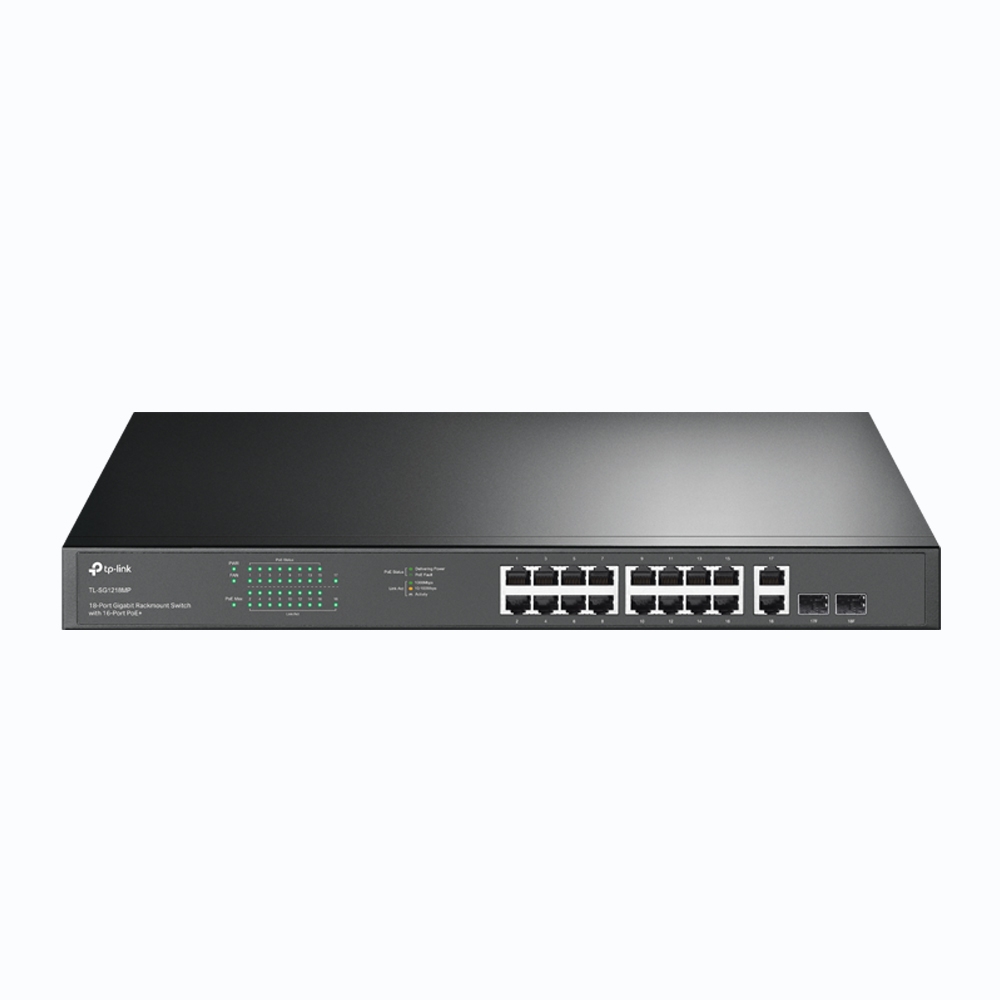 SWITCH TP-LINK 18-PORTS 10/100/1000 ( 16 POE 2+SFP )RACK