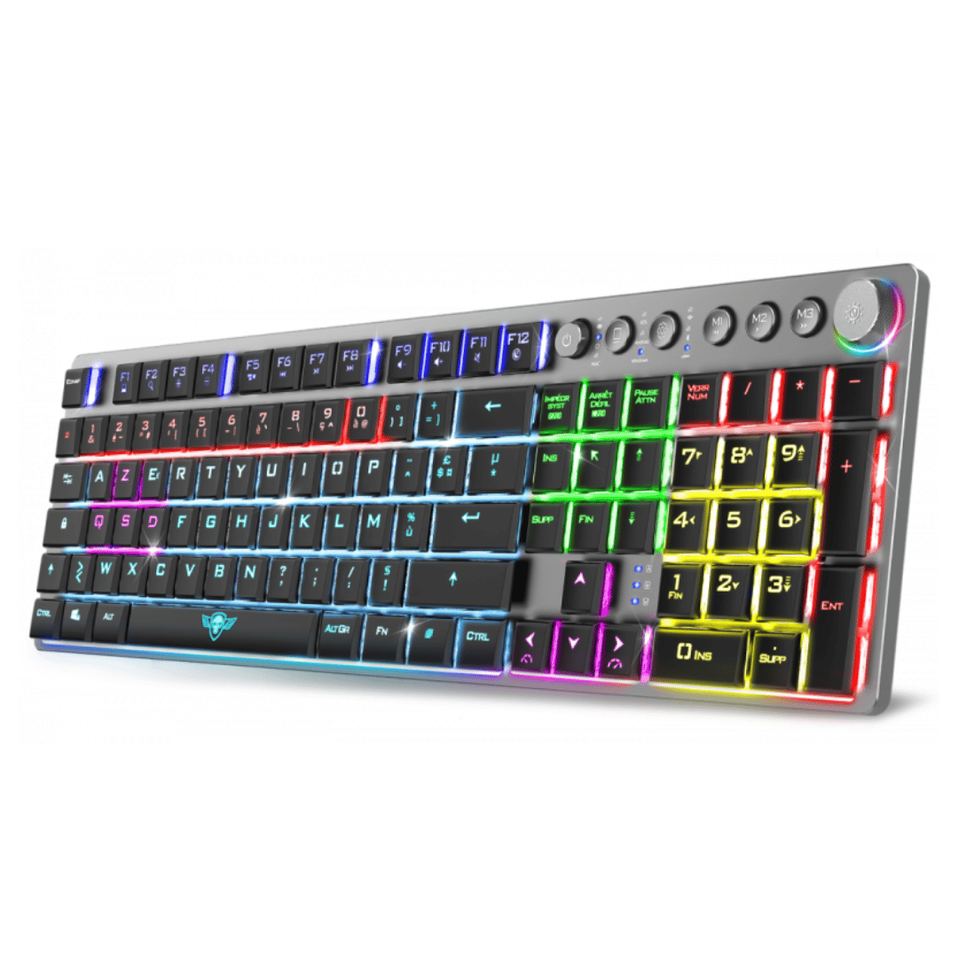 CLAVIER GAMING MÉCANIQUE SANS FIL RGB SPIRIT OF GAMER XPERT-K1500 - RED SWITCHS - NOIR