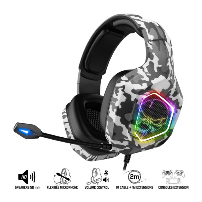 MICRO CASQUE GAMER FILAIRE SPIRIT OF GAMER ELITE H50 ARTIC EDITION - MILITAIRE