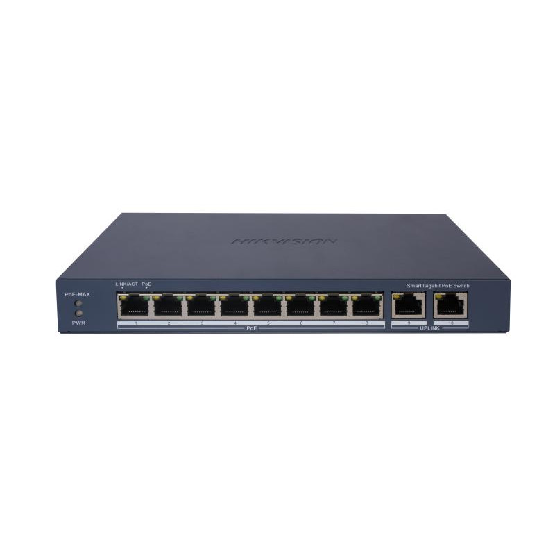 SWITCH HIKVISION DS-3E1510P-EI 8 PORT GIGABIT SMART POE / 1 RJ45 UPLINK / 1 SFP