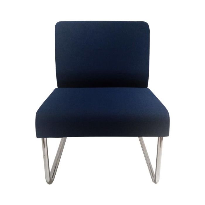CHAISE BANQUETTE AVEC DOSSIER & SANS ACCOUDOIRS AVEC PIÉTEMENTS EN ALUMINIUM - BLEU
