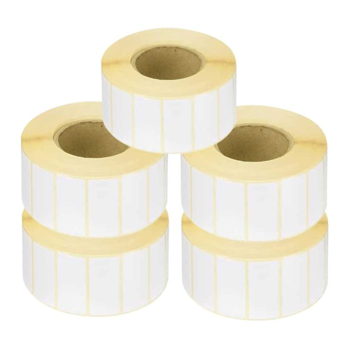 PACK DE 5 ROULEAUX D'ÉTIQUETTE THERMIQUE 58 X43 MM - 750 ÉTIQUETTES