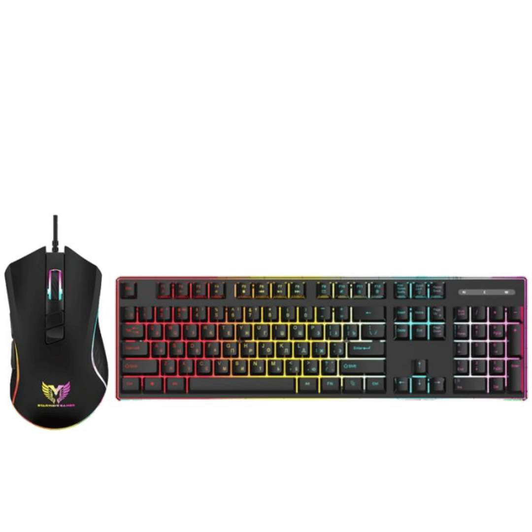 Ensemble Clavier et Souris Gamer Filaire STAR WAVE GCM1090 RGB - Noir