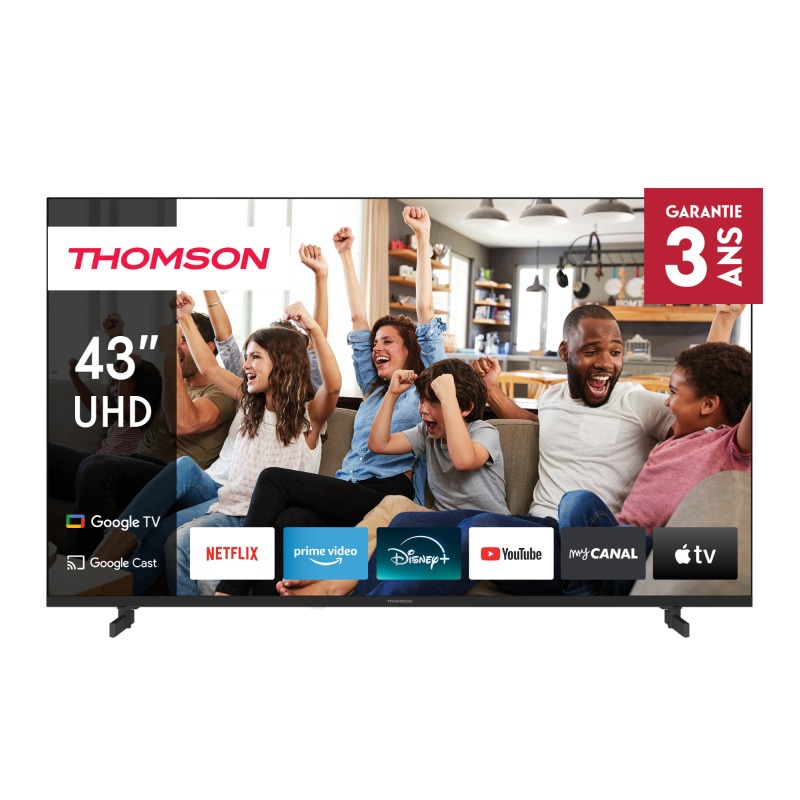 Tv Thomson 43" 43UG4S14 4K UHD Side Feet Google Tv - Noir