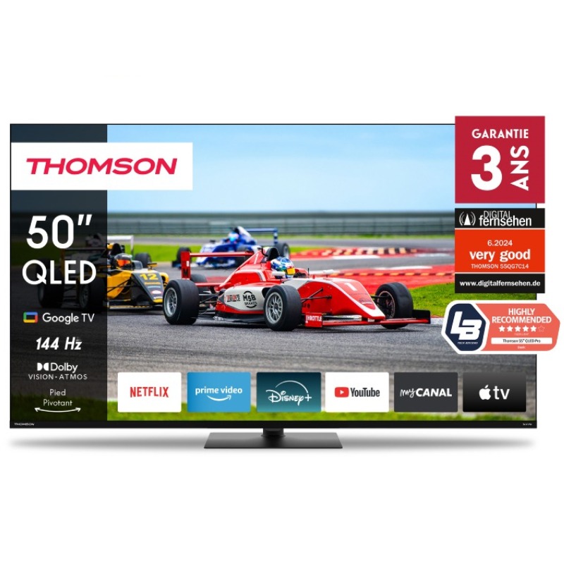 TV THOMSON 50QG7C14 UHD 4K 50″ GOOGLE TV QLED PRO – NOIR