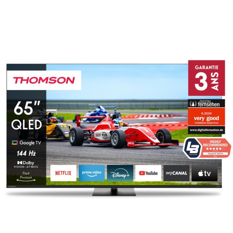 Tv Thomson 65" 65QG7C14 QLED Pro UHD 4K Google Tv - Noir