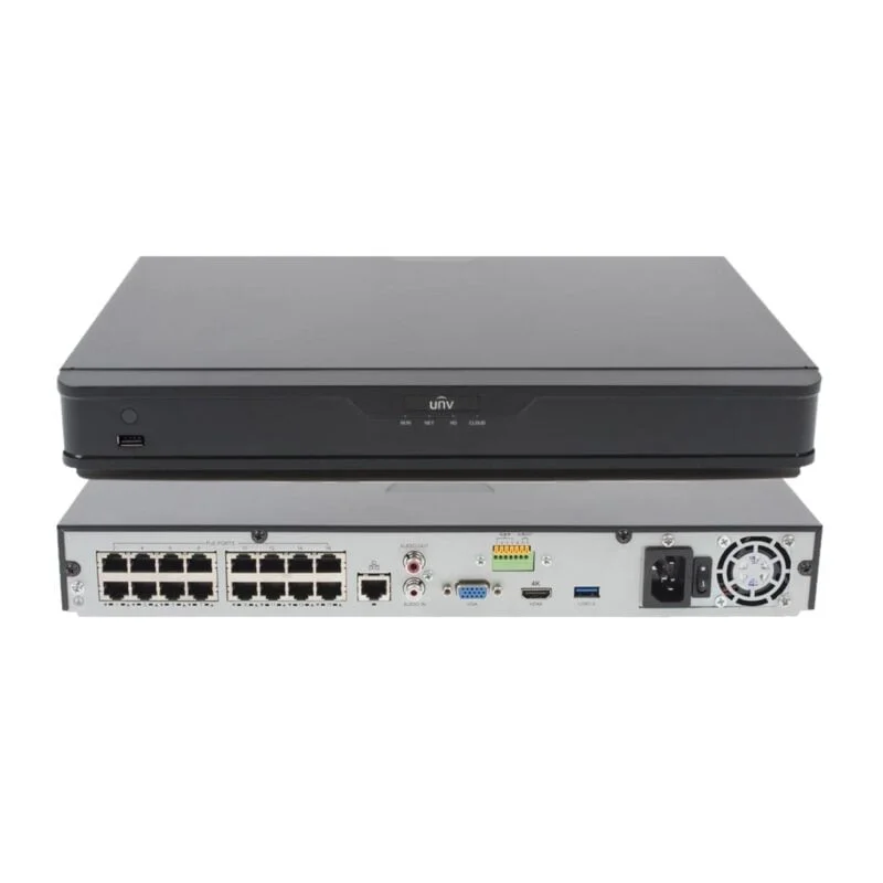 Enregistreur NVR UNIVIEW 16ch 2 SATA 1U 16 PoE H.265 4K