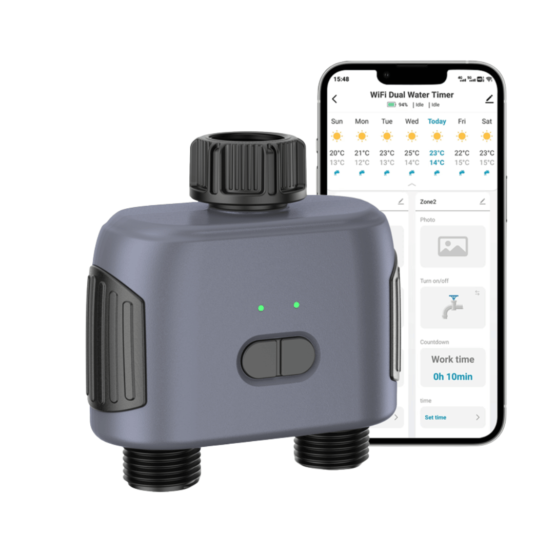 Dispositif d'arrosage intelligent à minuterie Bluetooth à double canal