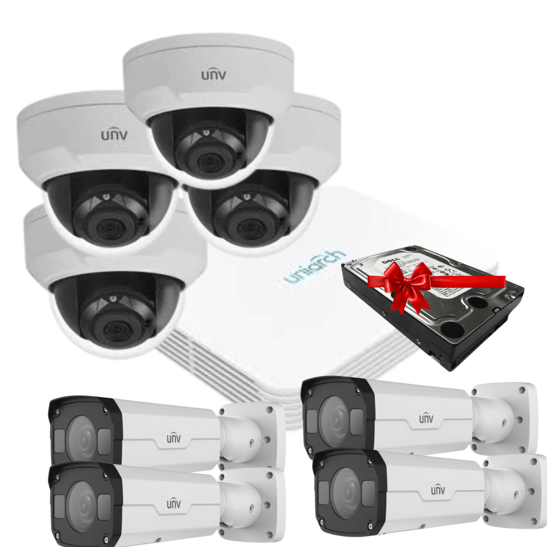 PACK 8 CAMERA IP 2MP UNV