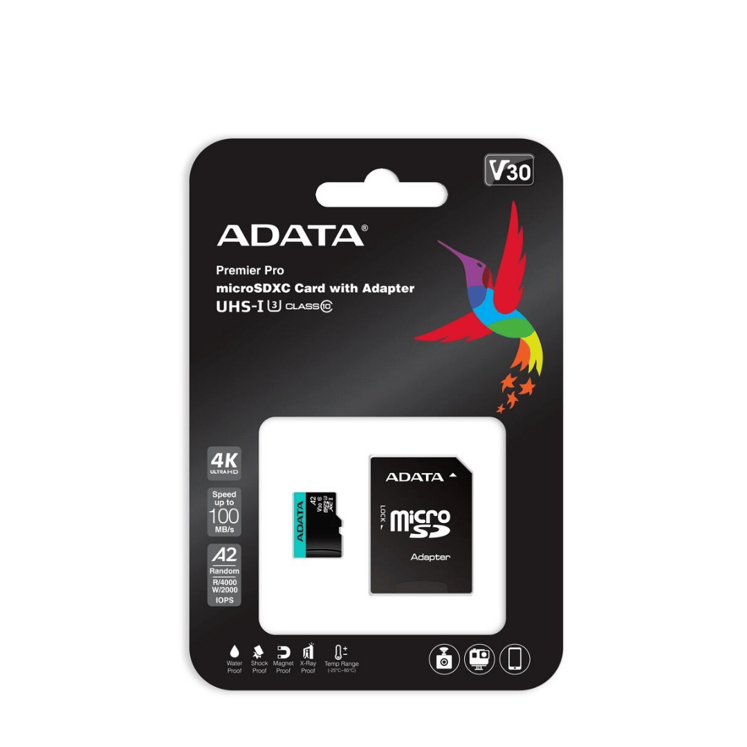Carte Mémoire ADATA 512 GB Micro SDXC Class 10 avec Adaptateur
