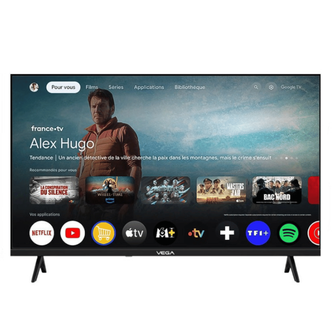 Tv VEGA 43" Smart Qled FHD Avec Récepteur Intégré - Noir