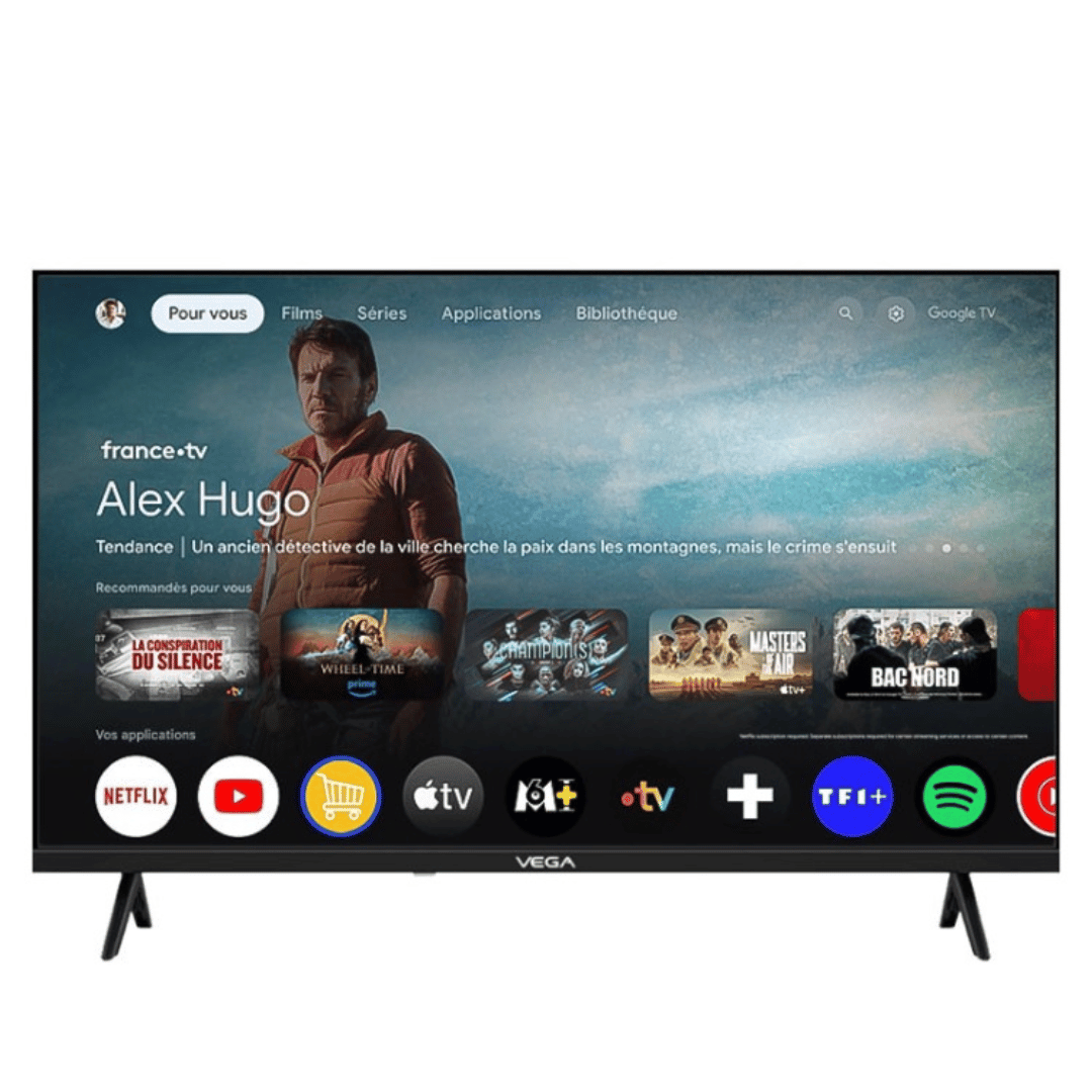 Tv VEGA 50" Smart Qled UHD 4K Avec Récepteur Intégré - Noir