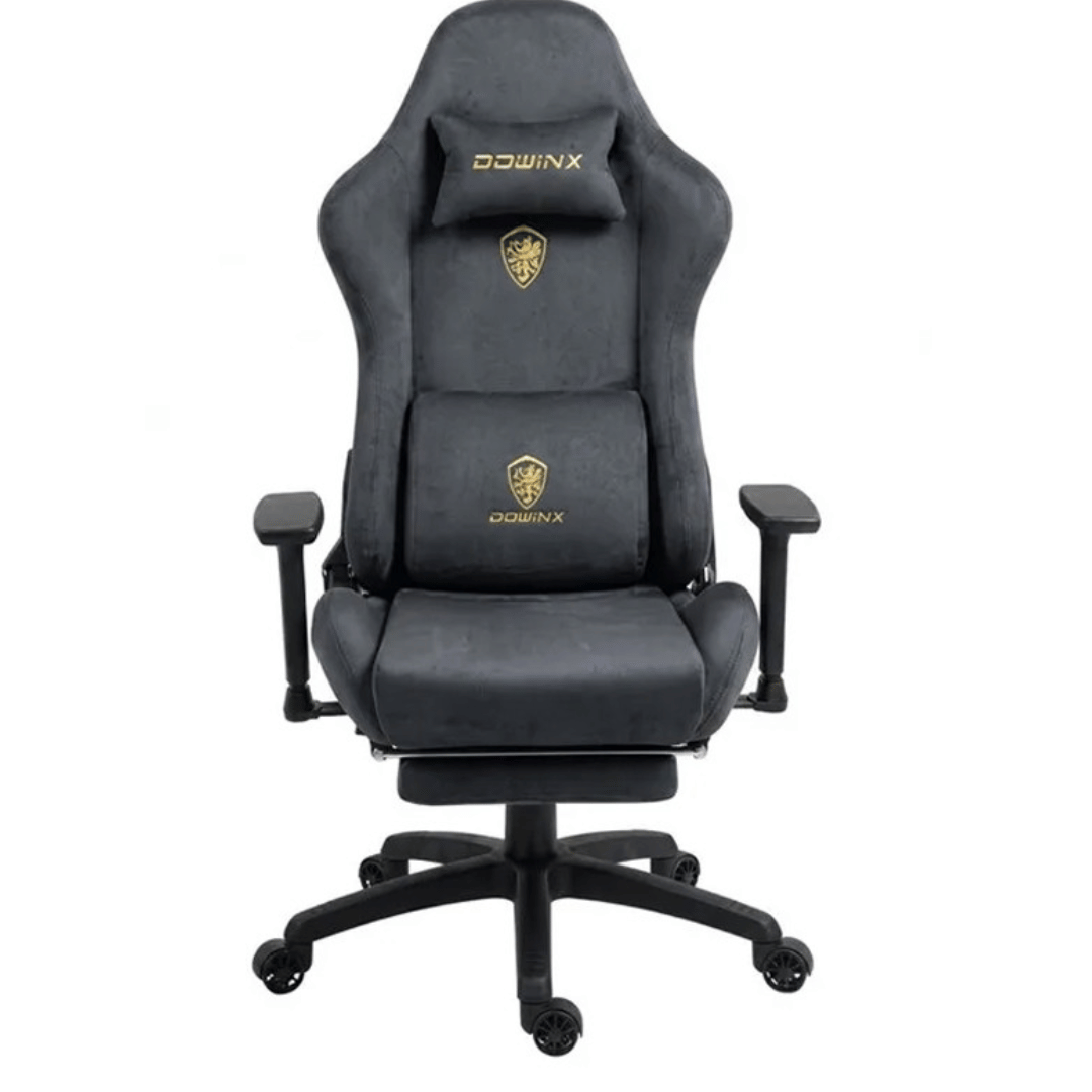 Chaise Gaming DOWINX LS-D1163 Tissu Daim - Gris Foncé